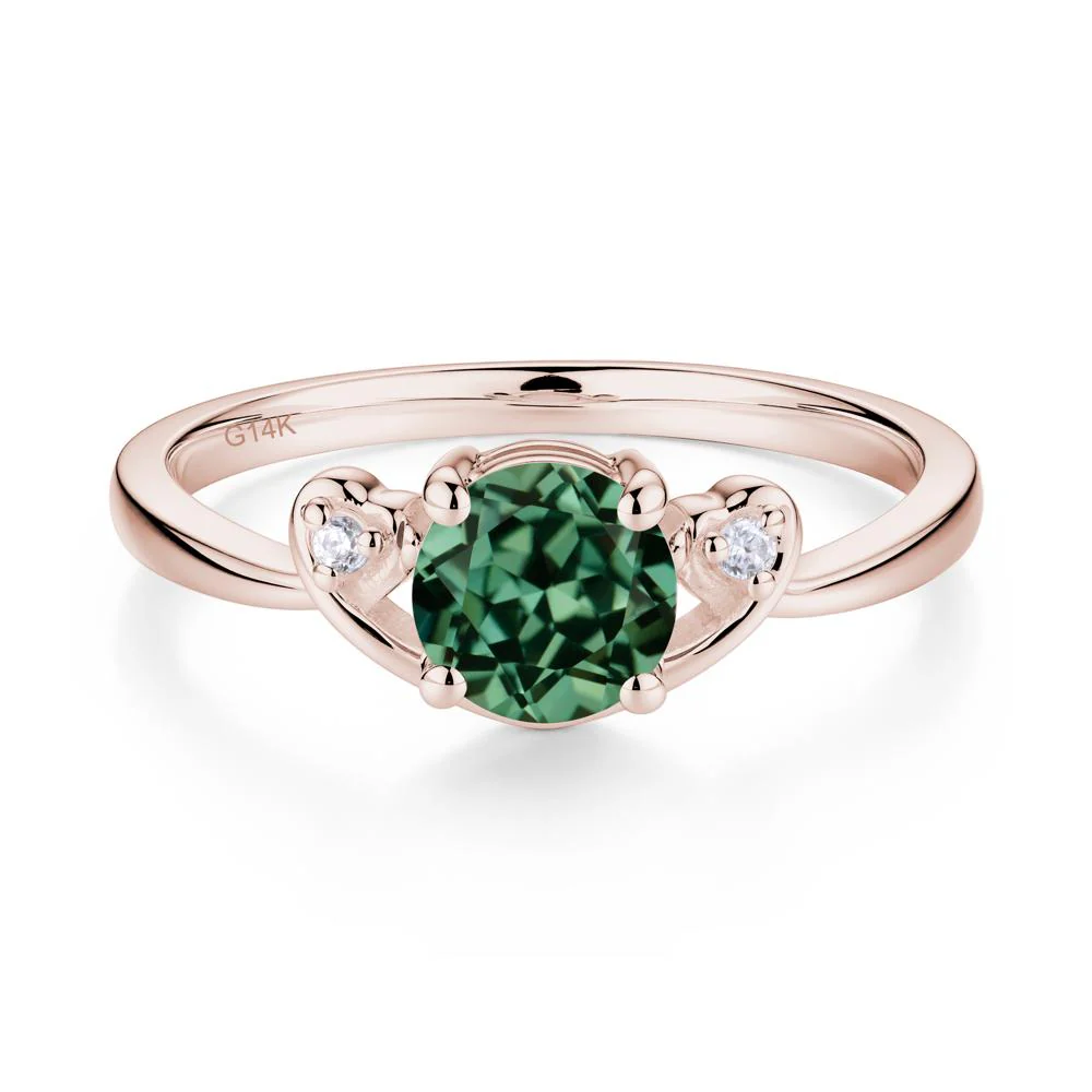 Twist Band Green Sapphire Promise Ring - Image 3