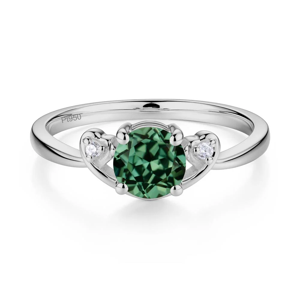 Twist Band Green Sapphire Promise Ring - Image 4
