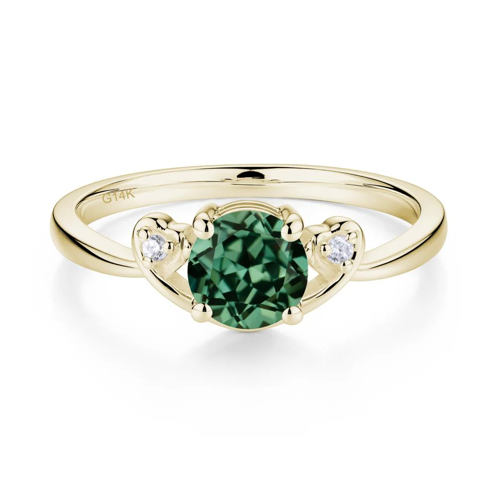 Twist Band Green Sapphire Promise Ring - Image 5