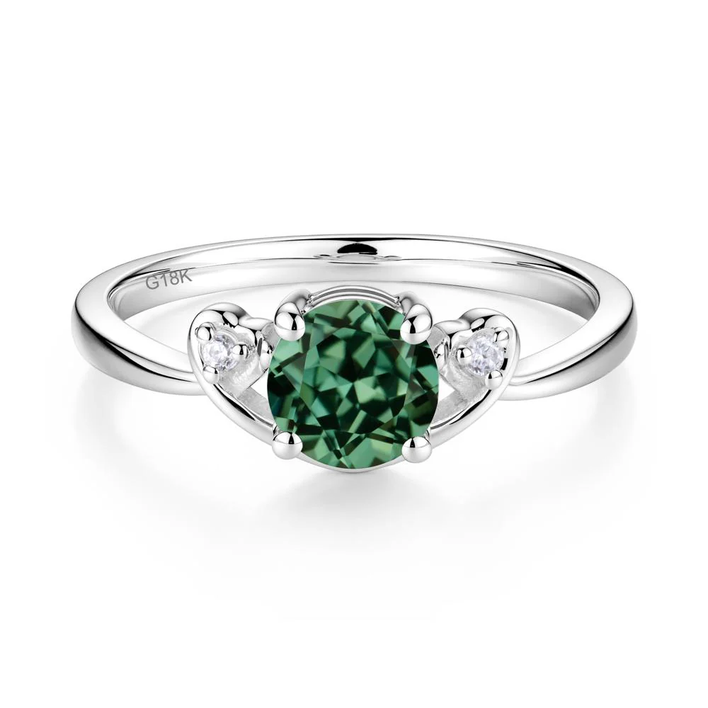 Twist Band Green Sapphire Promise Ring - Image 6