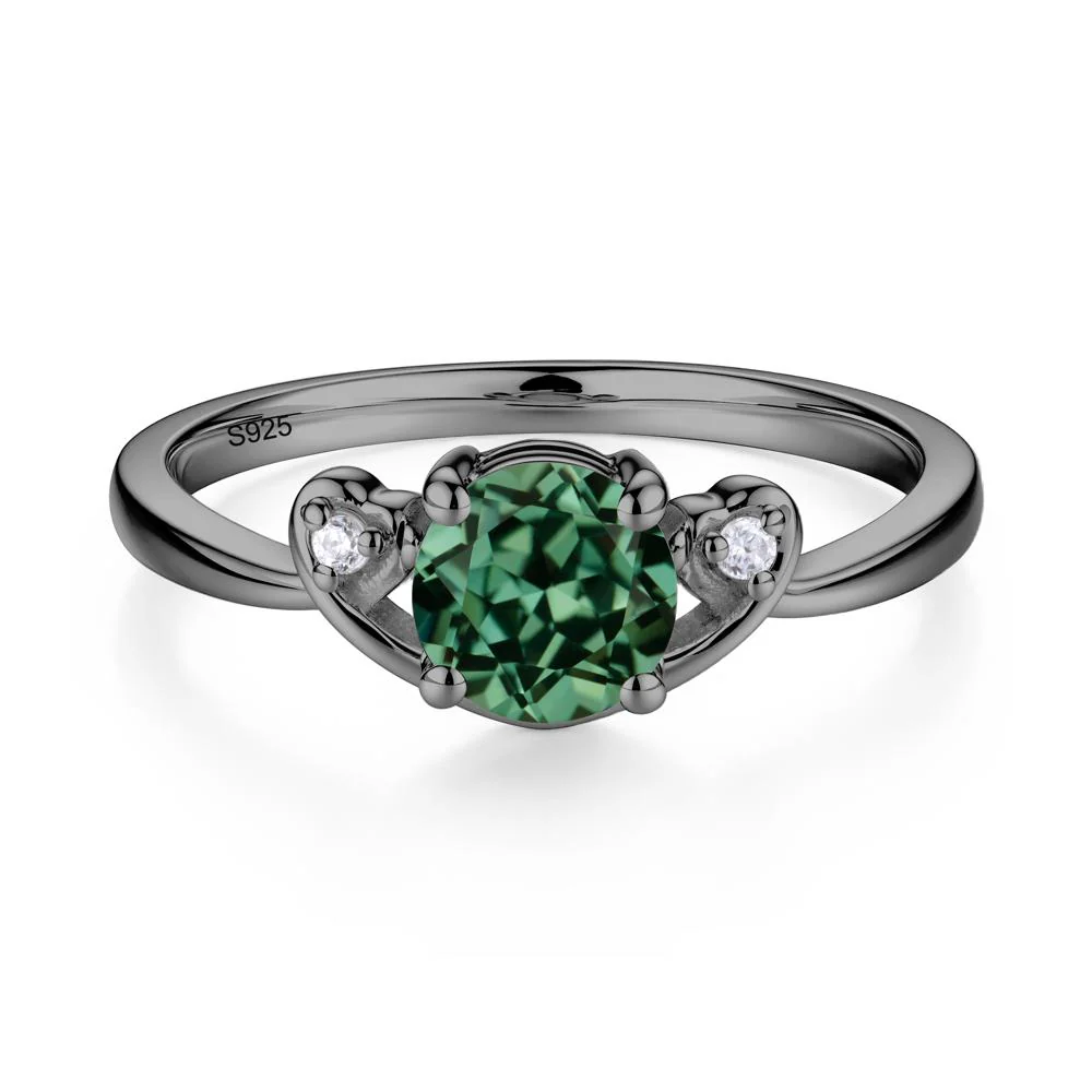 Twist Band Green Sapphire Promise Ring - Image 7