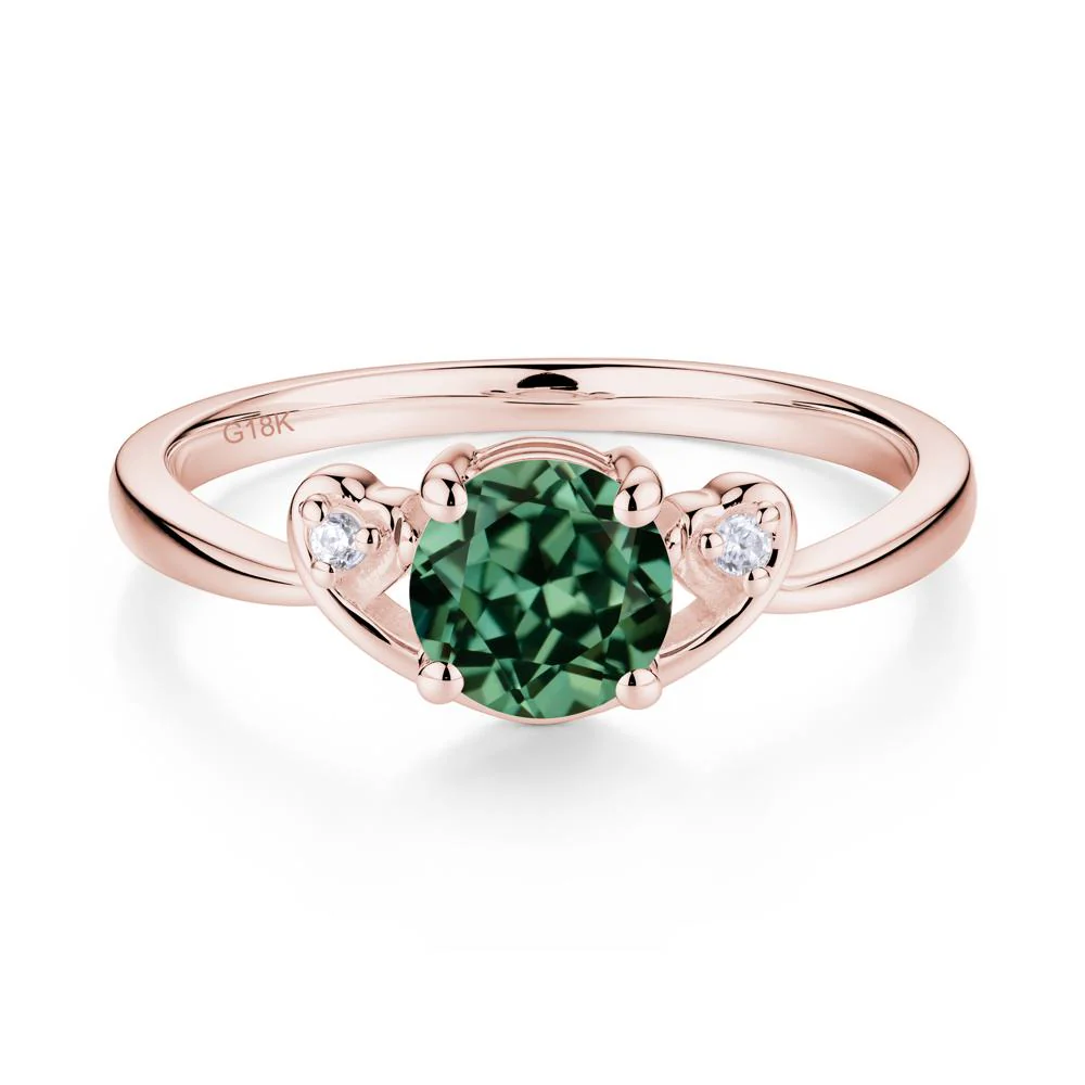 Twist Band Green Sapphire Promise Ring - Image 8