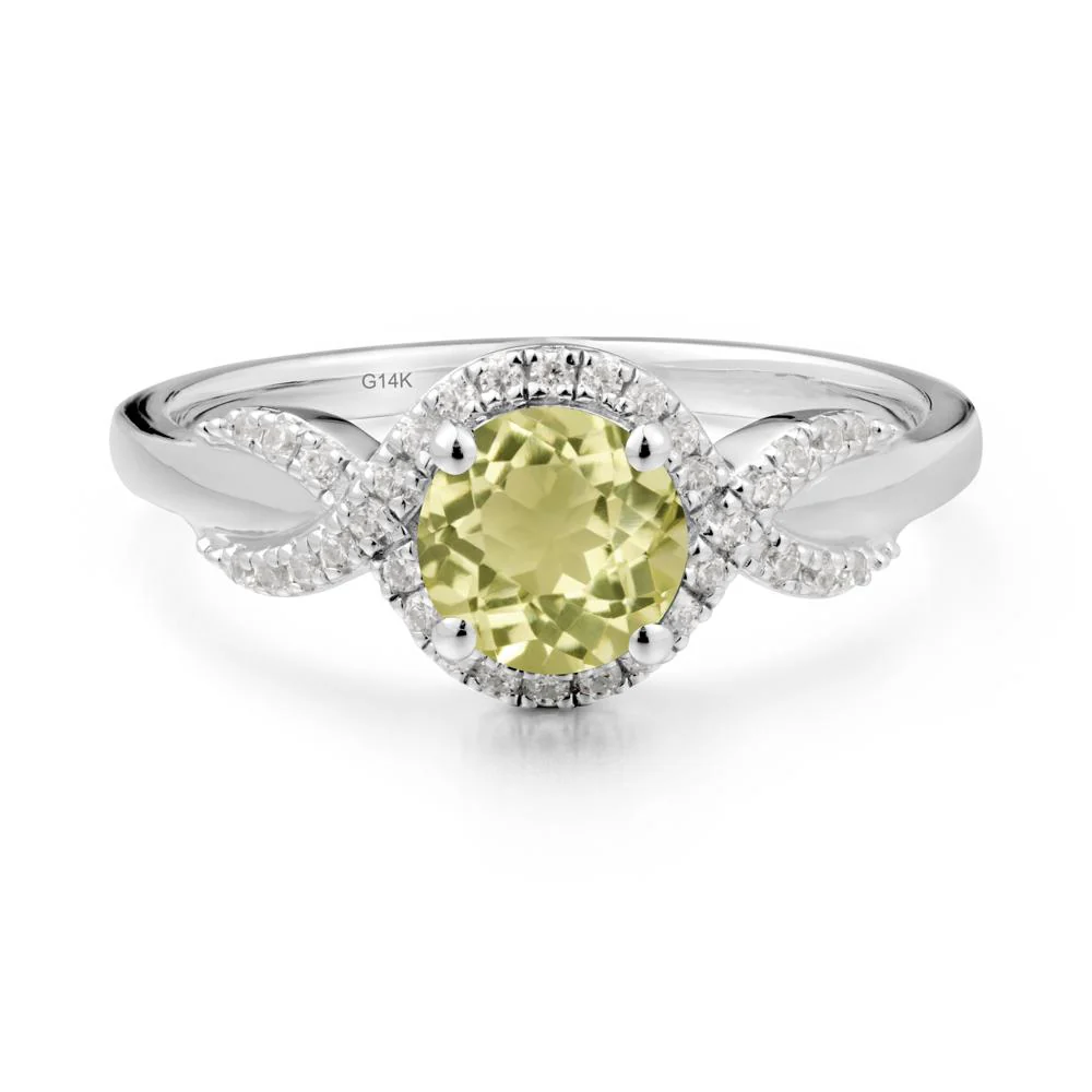 Twist Band Lemon Quartz Engagement Ring - Image 4