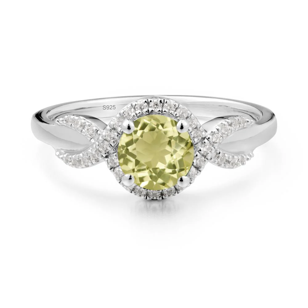 Twist Band Lemon Quartz Engagement Ring - Image 5