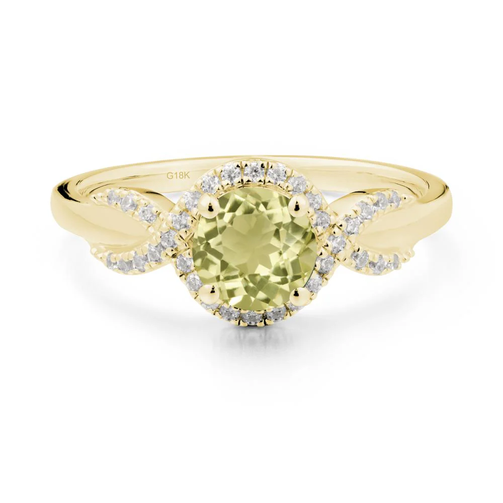 Twist Band Lemon Quartz Engagement Ring - Image 7