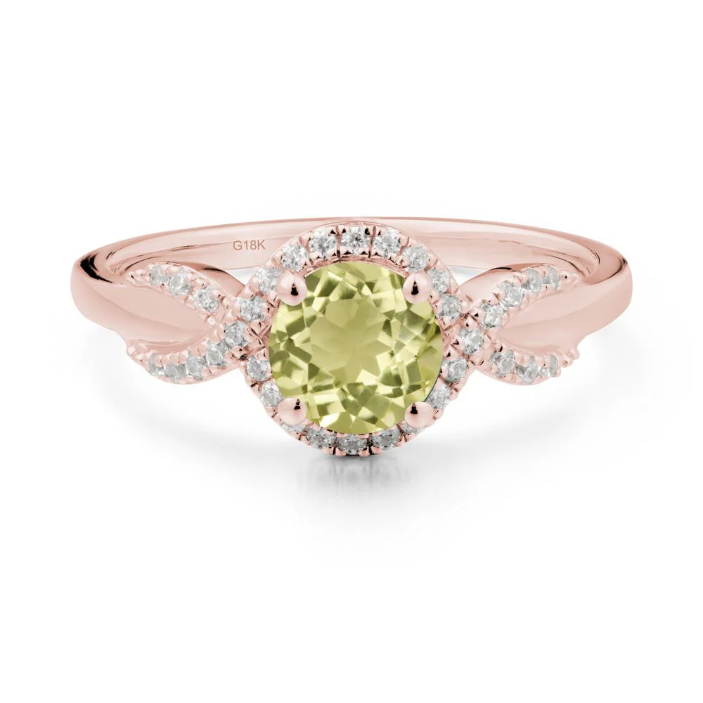 Twist Band Lemon Quartz Engagement Ring - Image 8