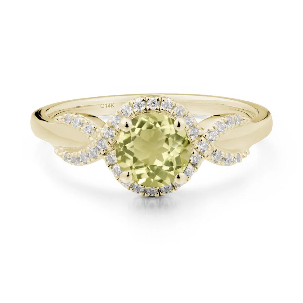 Twist Band Lemon Quartz Engagement Ring - Image 9