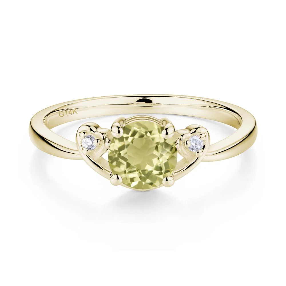 Twist Band Lemon Quartz Promise Ring
