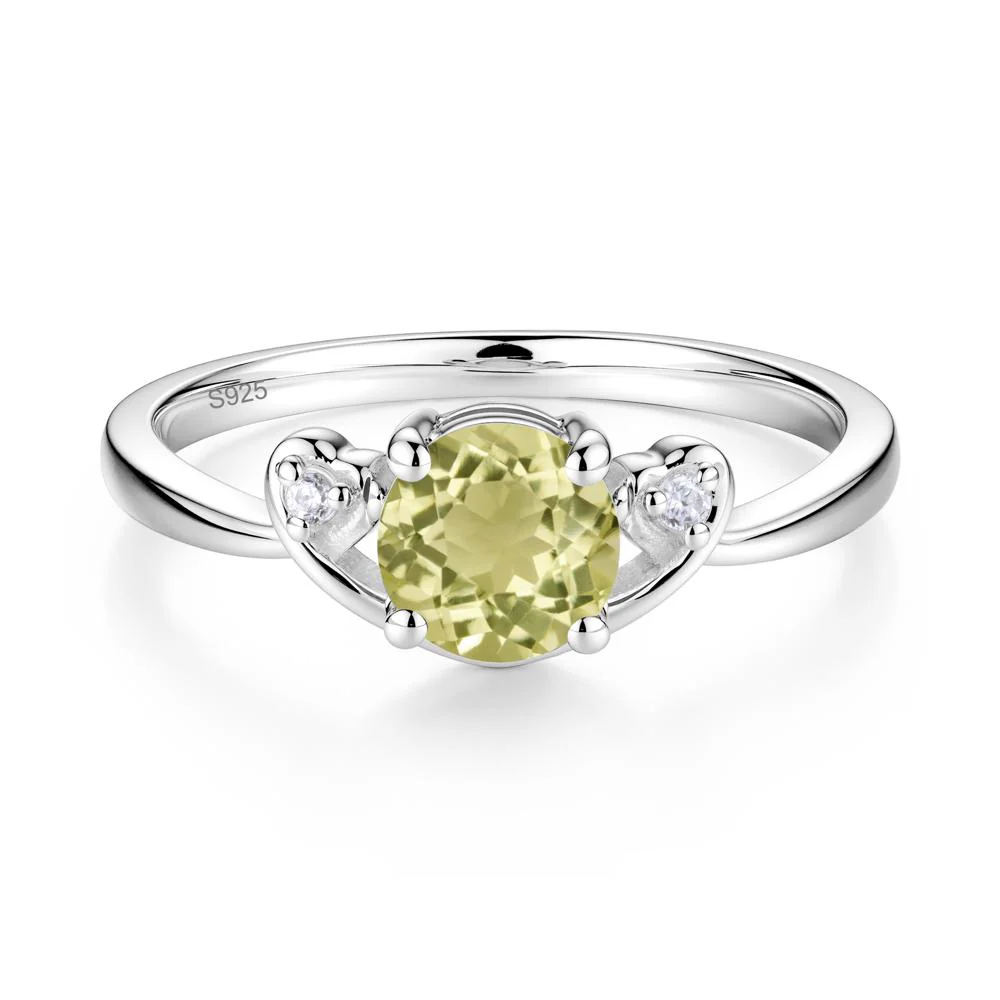 Twist Band Lemon Quartz Promise Ring - Image 3