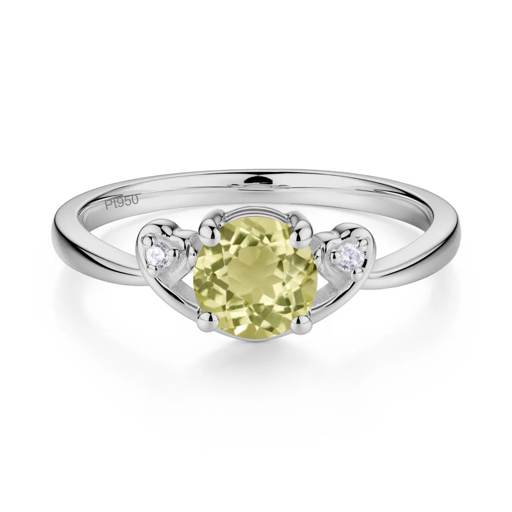 Twist Band Lemon Quartz Promise Ring - Image 4