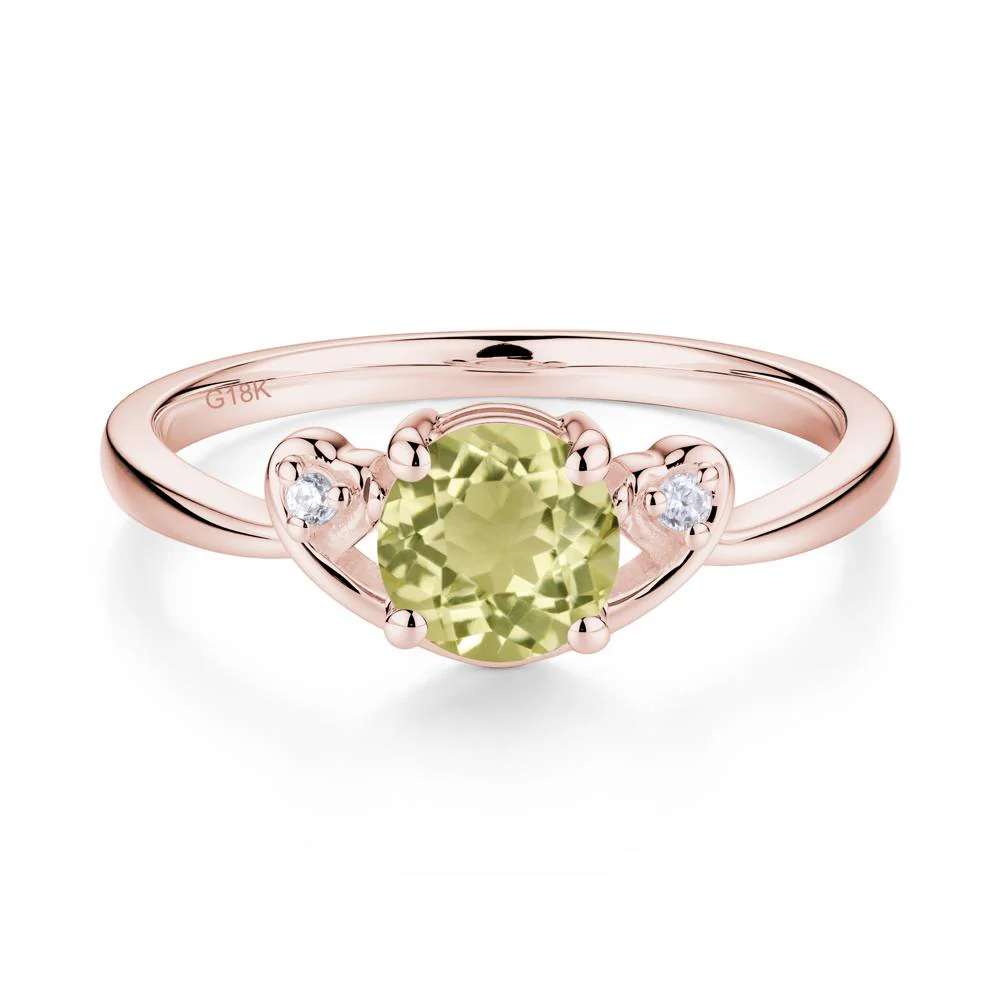 Twist Band Lemon Quartz Promise Ring - Image 6