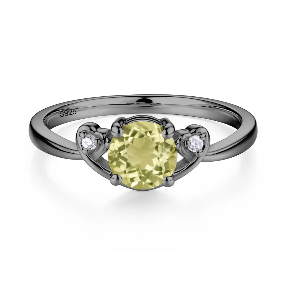 Twist Band Lemon Quartz Promise Ring - Image 9