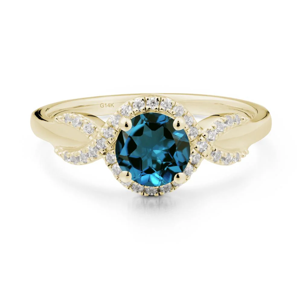 Twist Band London Blue Topaz Engagement Ring - Image 6