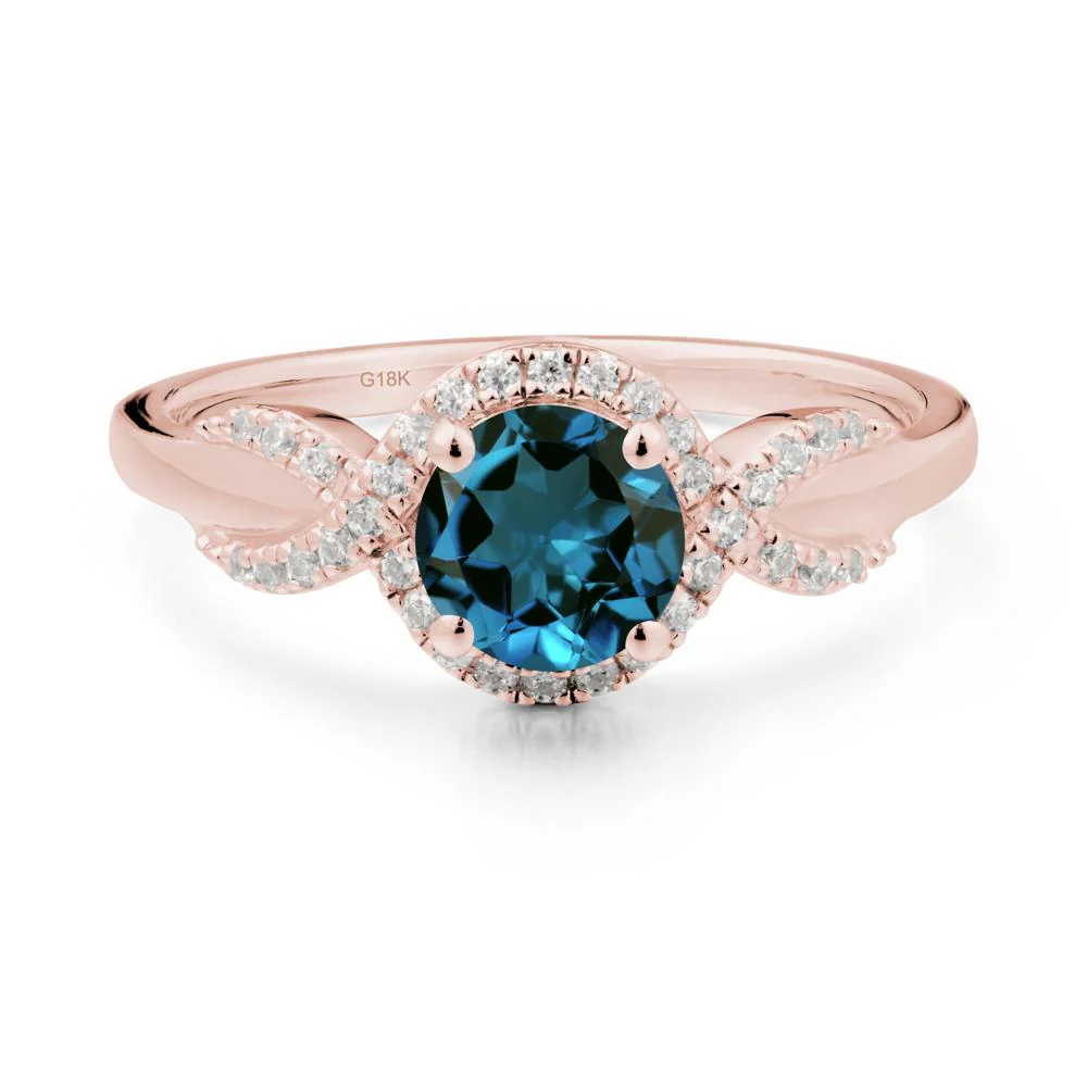 Twist Band London Blue Topaz Engagement Ring - Image 7