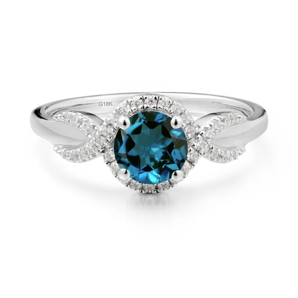 Twist Band London Blue Topaz Engagement Ring - Image 9