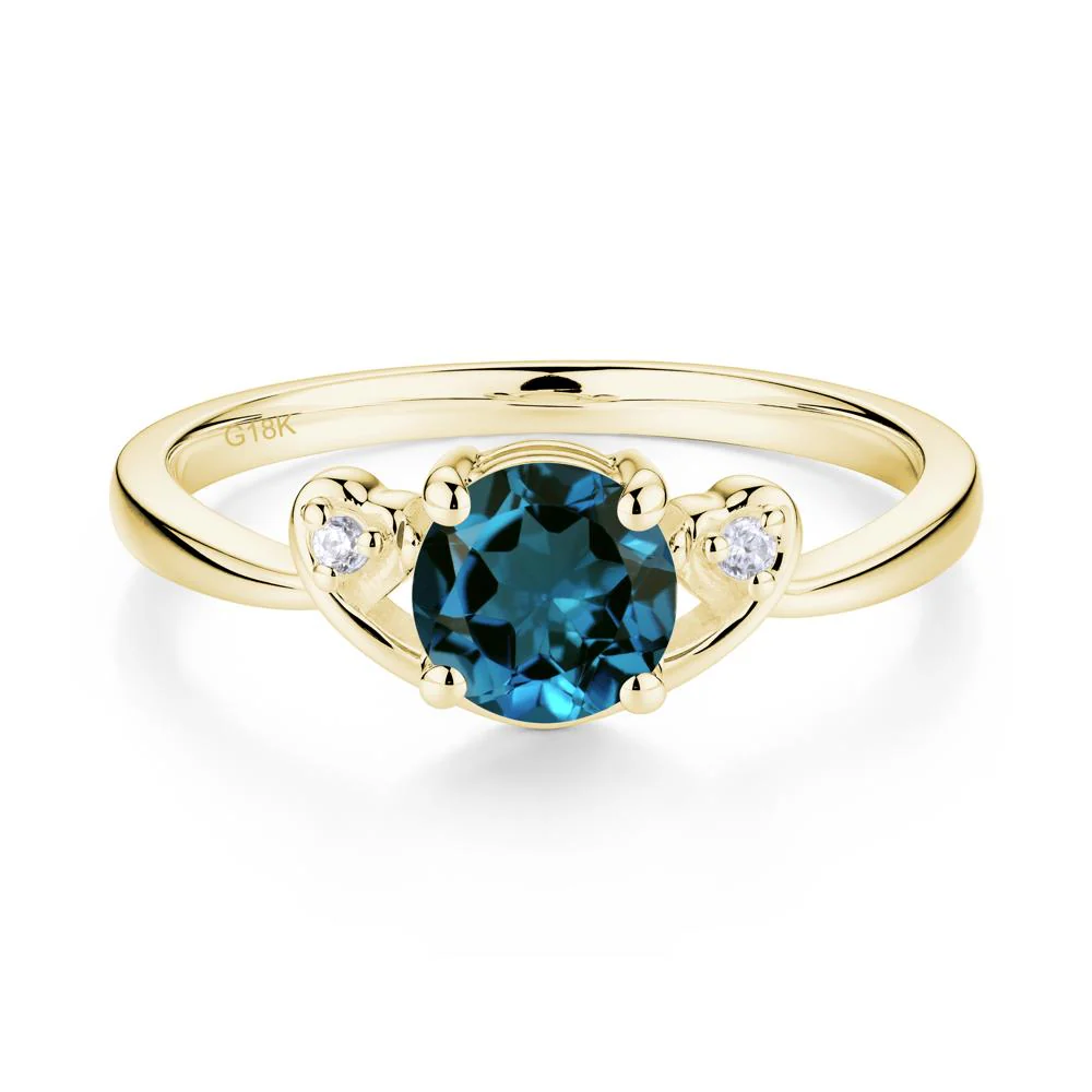 Twist Band London Blue Topaz Promise Ring - Image 2