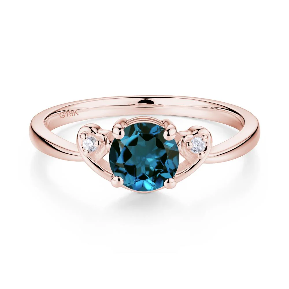 Twist Band London Blue Topaz Promise Ring - Image 3