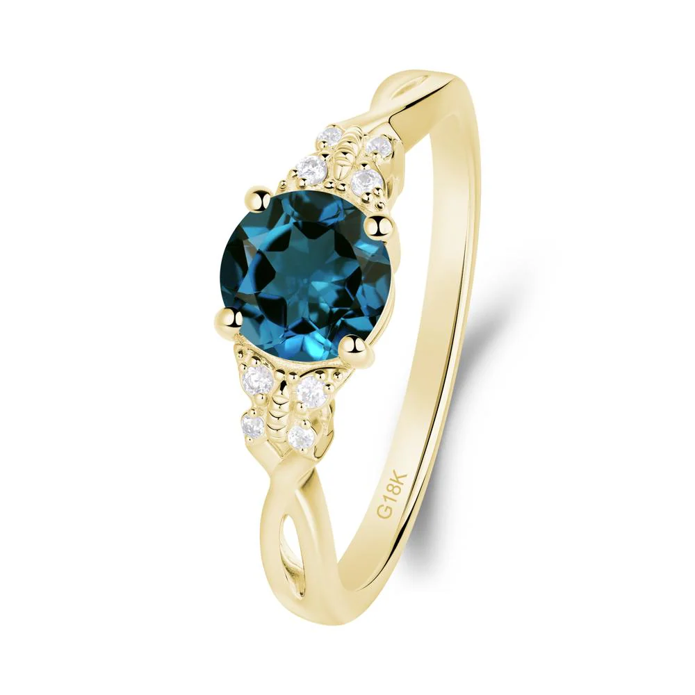 Twist Band London Blue Topaz Ring with Butterfly Accent - Image 4