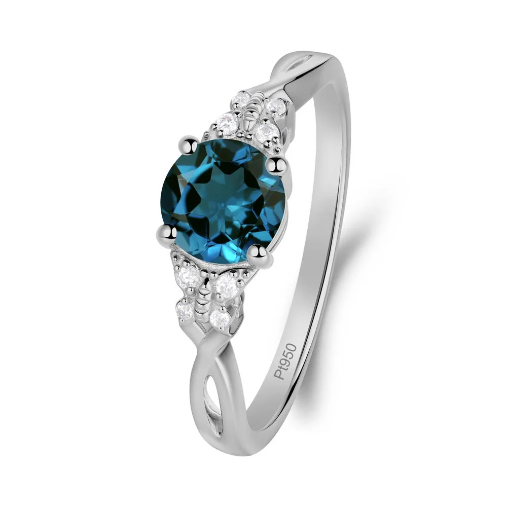 Twist Band London Blue Topaz Ring with Butterfly Accent - Image 7