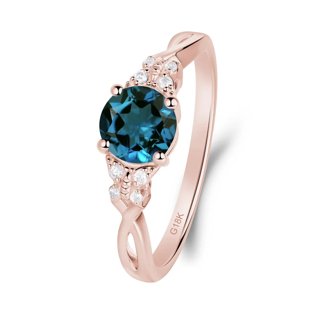 Twist Band London Blue Topaz Ring with Butterfly Accent - Image 8