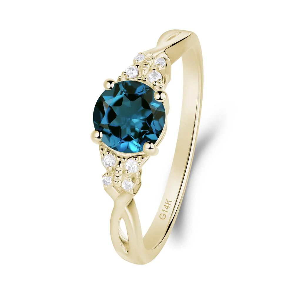 Twist Band London Blue Topaz Ring with Butterfly Accent - Image 9