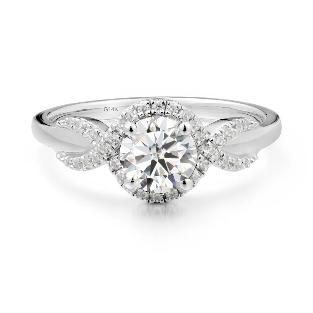 Twist Band Moissanite Engagement Ring