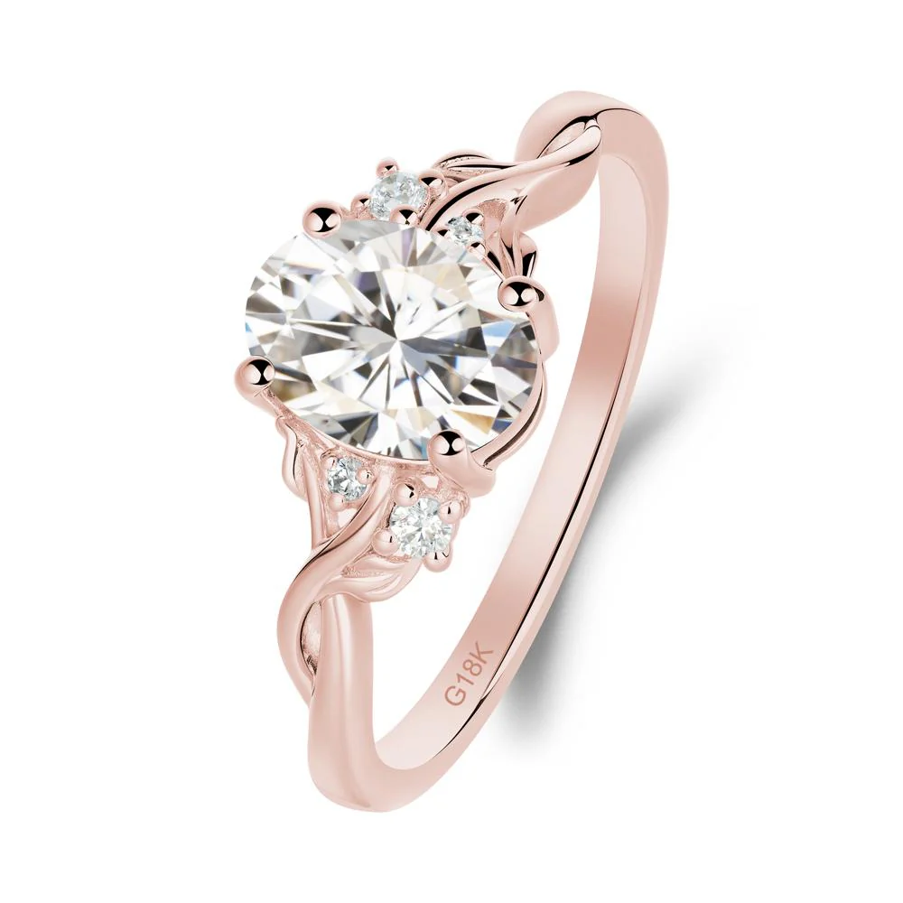 Twist Band Moissanite Leaf Ring - Image 9