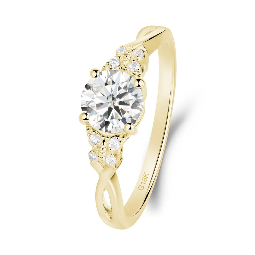Twist Band Moissanite Ring with Butterfly Accent - Image 2