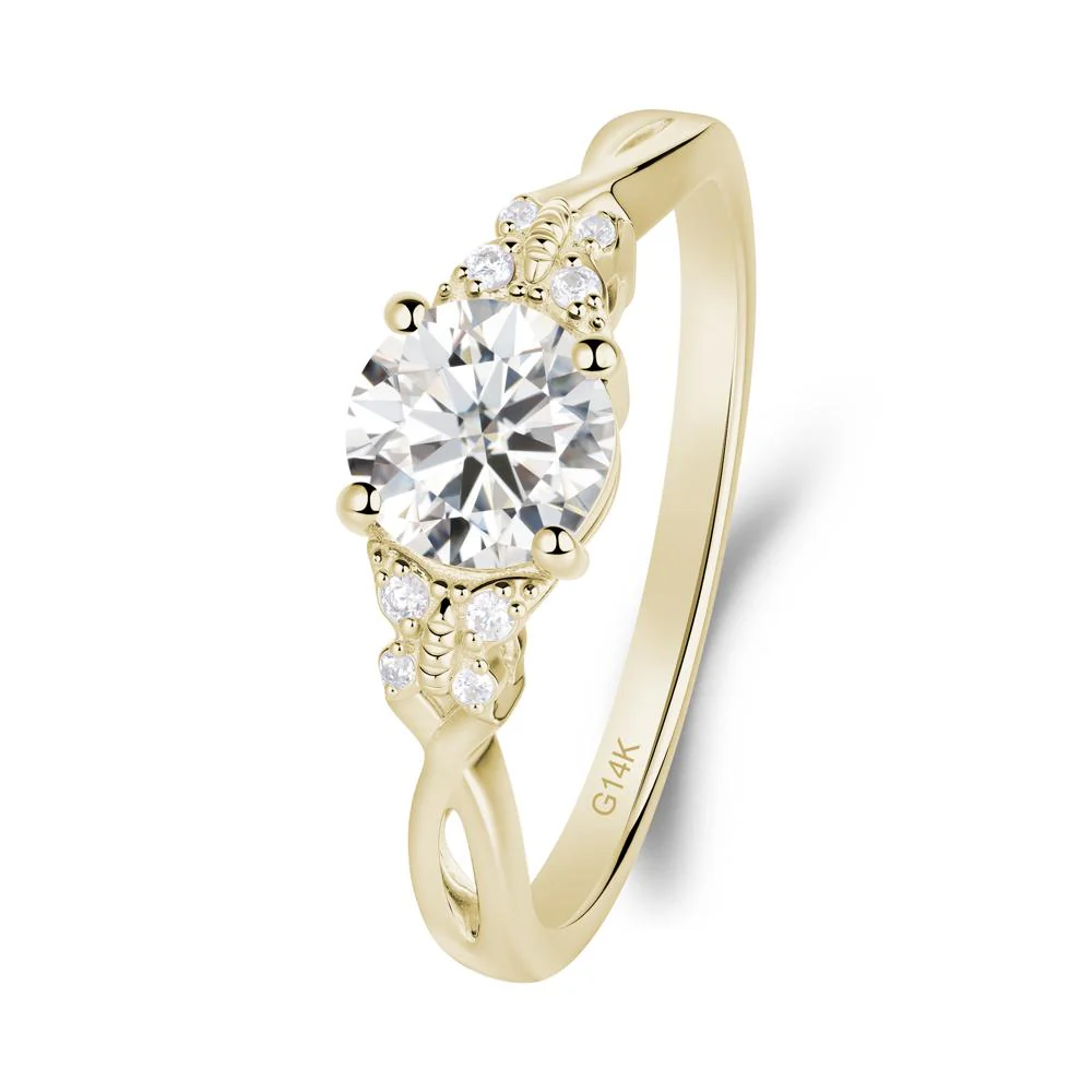 Twist Band Moissanite Ring with Butterfly Accent - Image 4