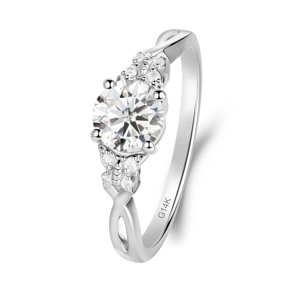 Twist Band Moissanite Ring with Butterfly Accent - Image 9