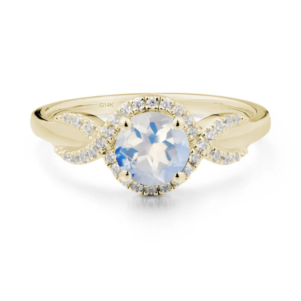 Twist Band Moonstone Halo Ring - Image 3
