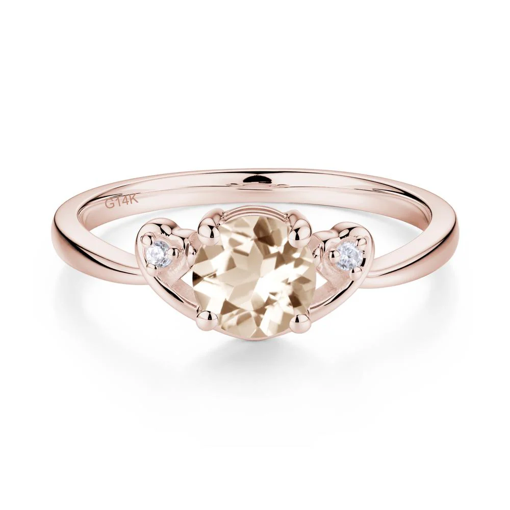 Twist Band Morganite Promise Ring - Image 3