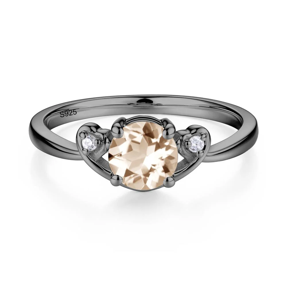 Twist Band Morganite Promise Ring - Image 8