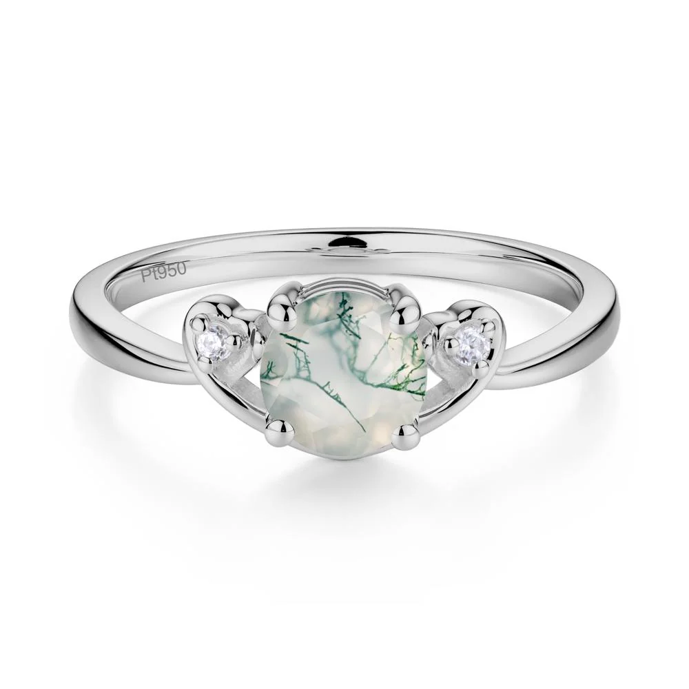 Twist Band Moss Agate Promise Ring - Image 5