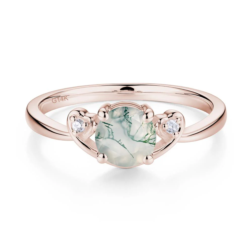 Twist Band Moss Agate Promise Ring - Image 6