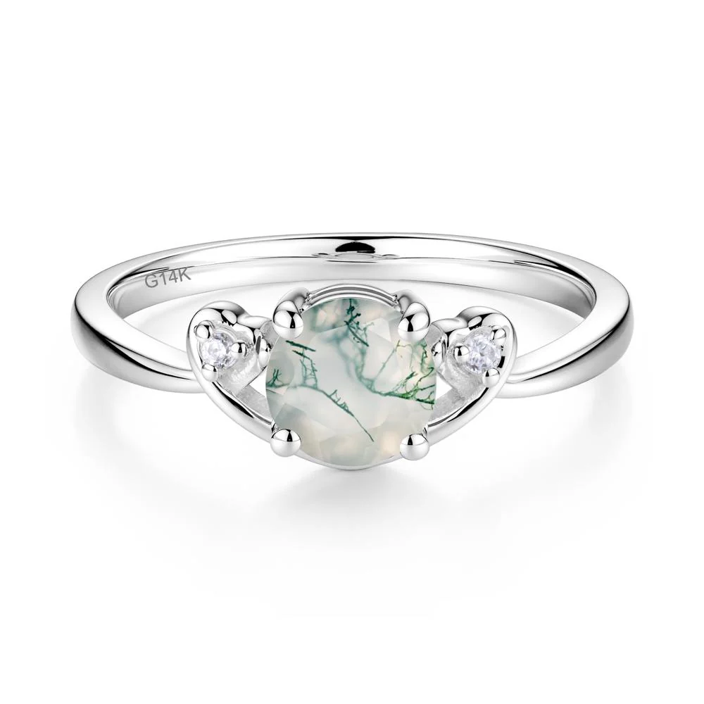 Twist Band Moss Agate Promise Ring - Image 7