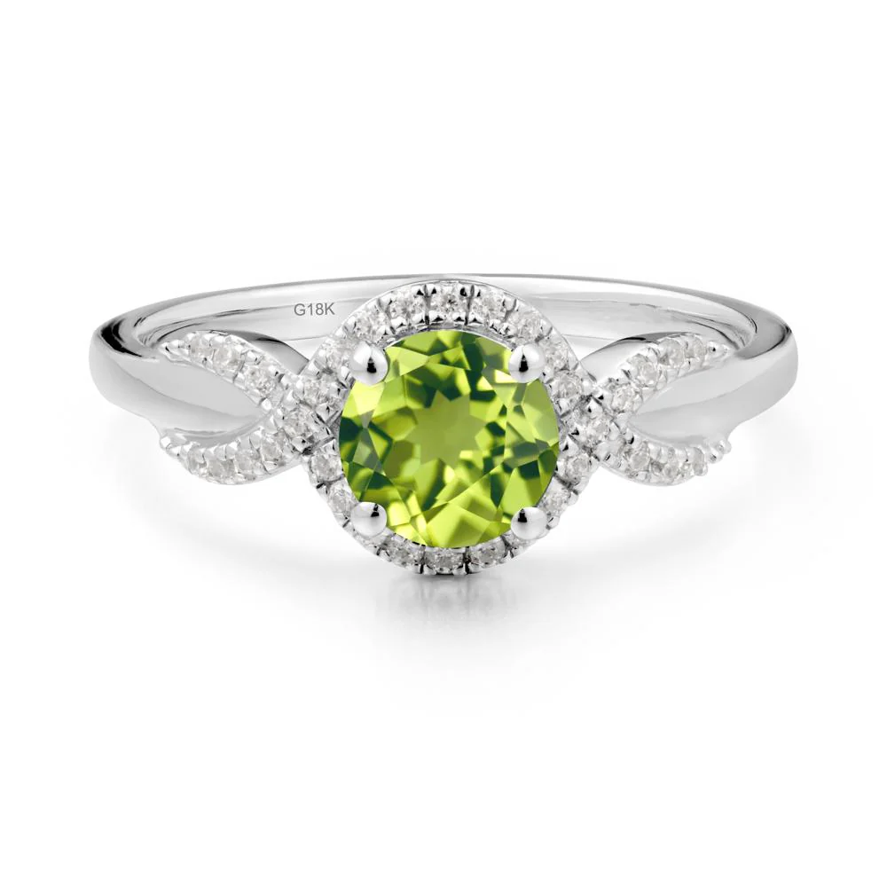 Twist Band Peridot Engagement Ring - Image 2