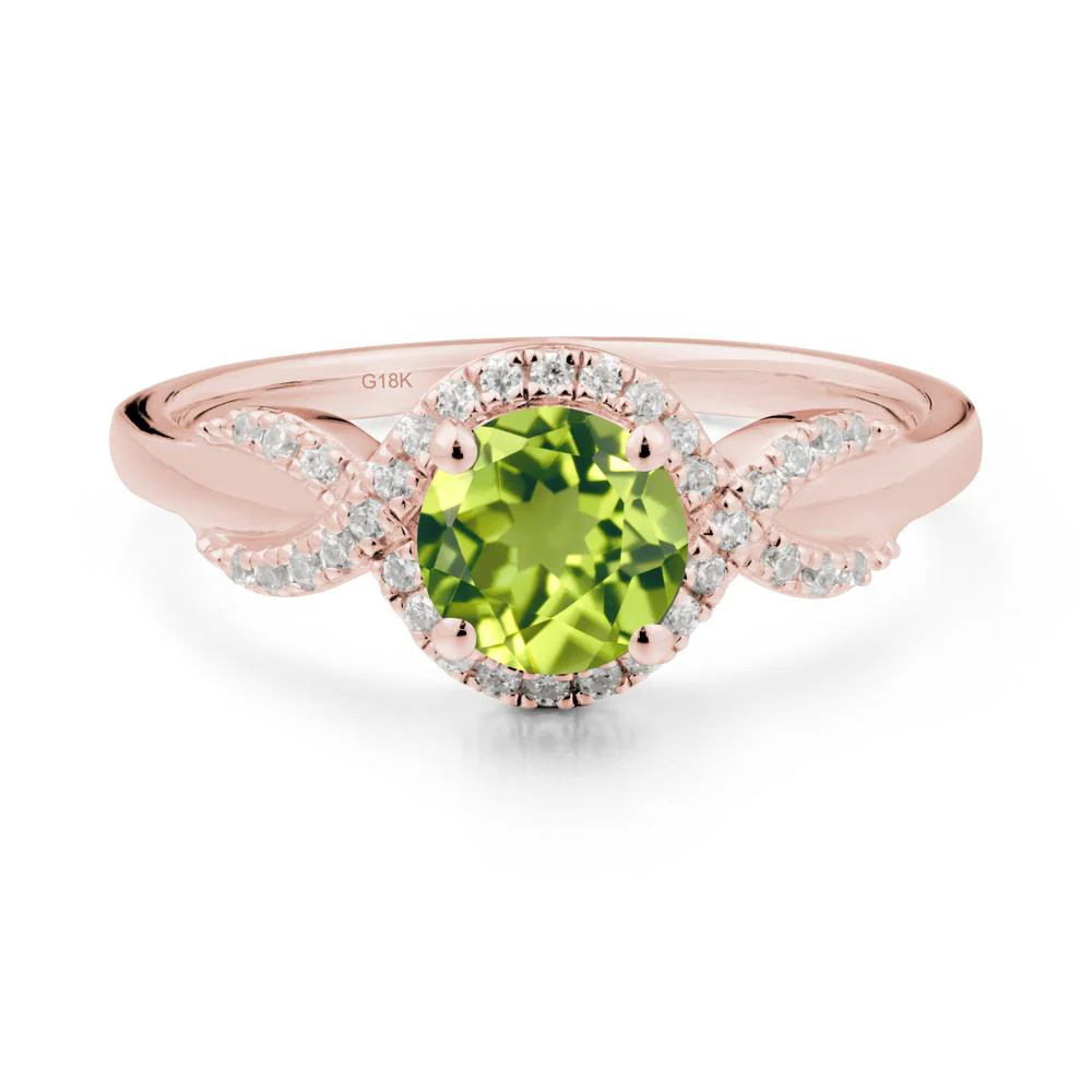 Twist Band Peridot Engagement Ring - Image 3