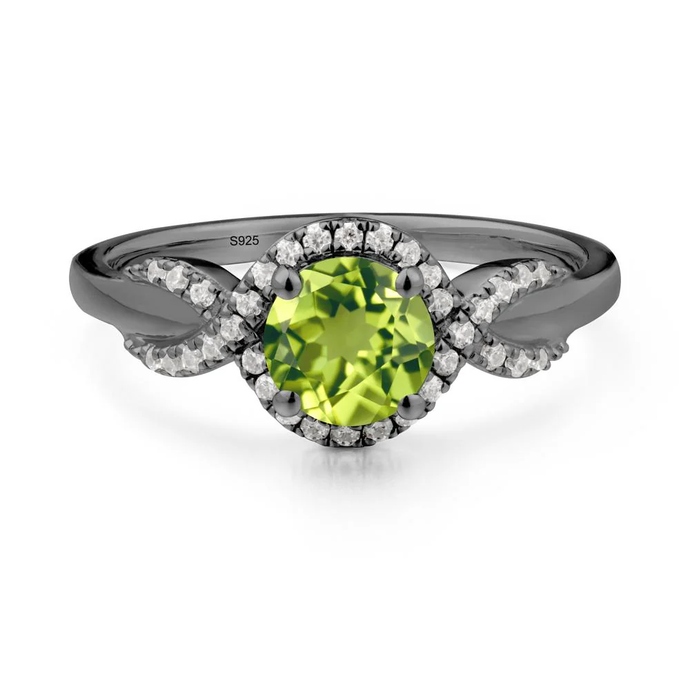 Twist Band Peridot Engagement Ring - Image 4