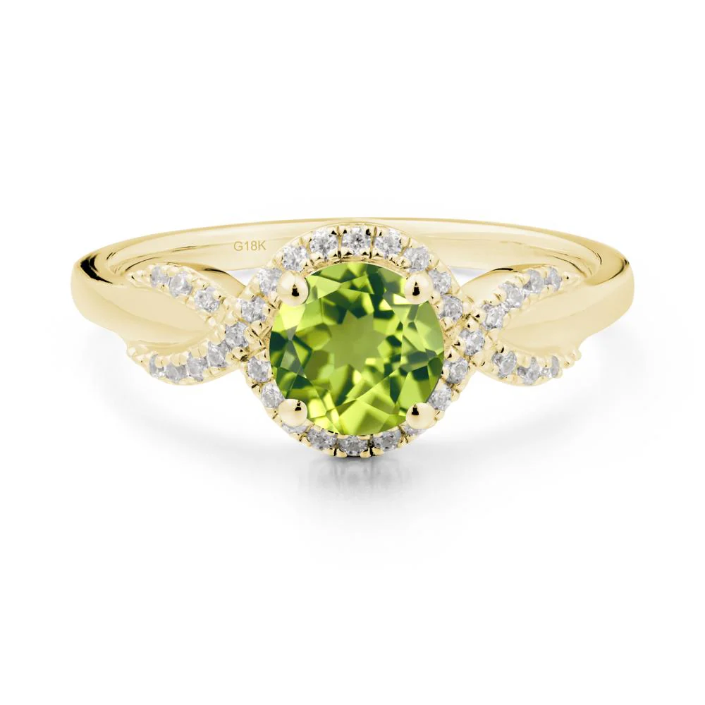 Twist Band Peridot Engagement Ring - Image 5