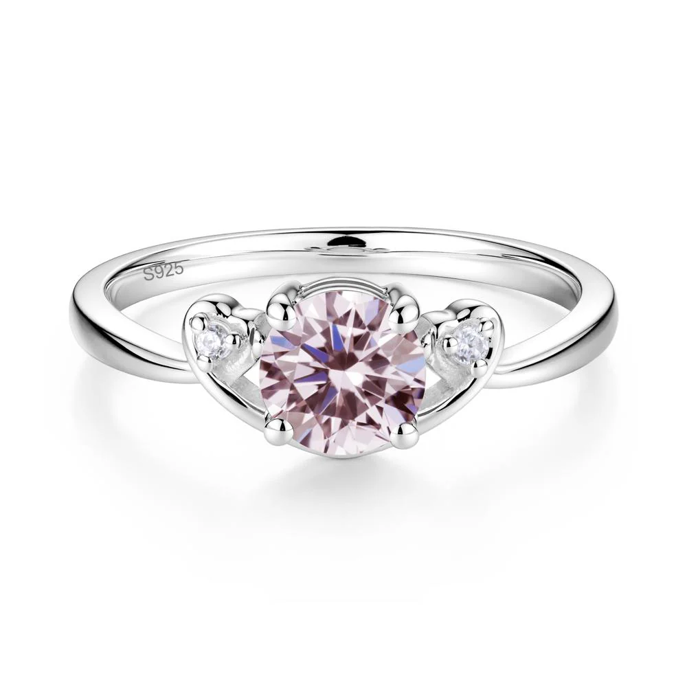 Twist Band Pink Cubic Zirconia Promise Ring - Image 3