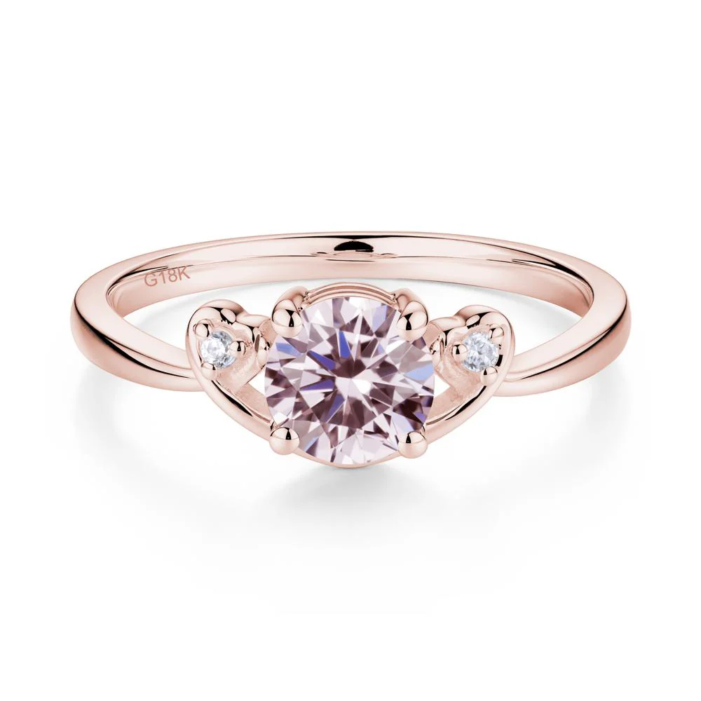 Twist Band Pink Cubic Zirconia Promise Ring - Image 5