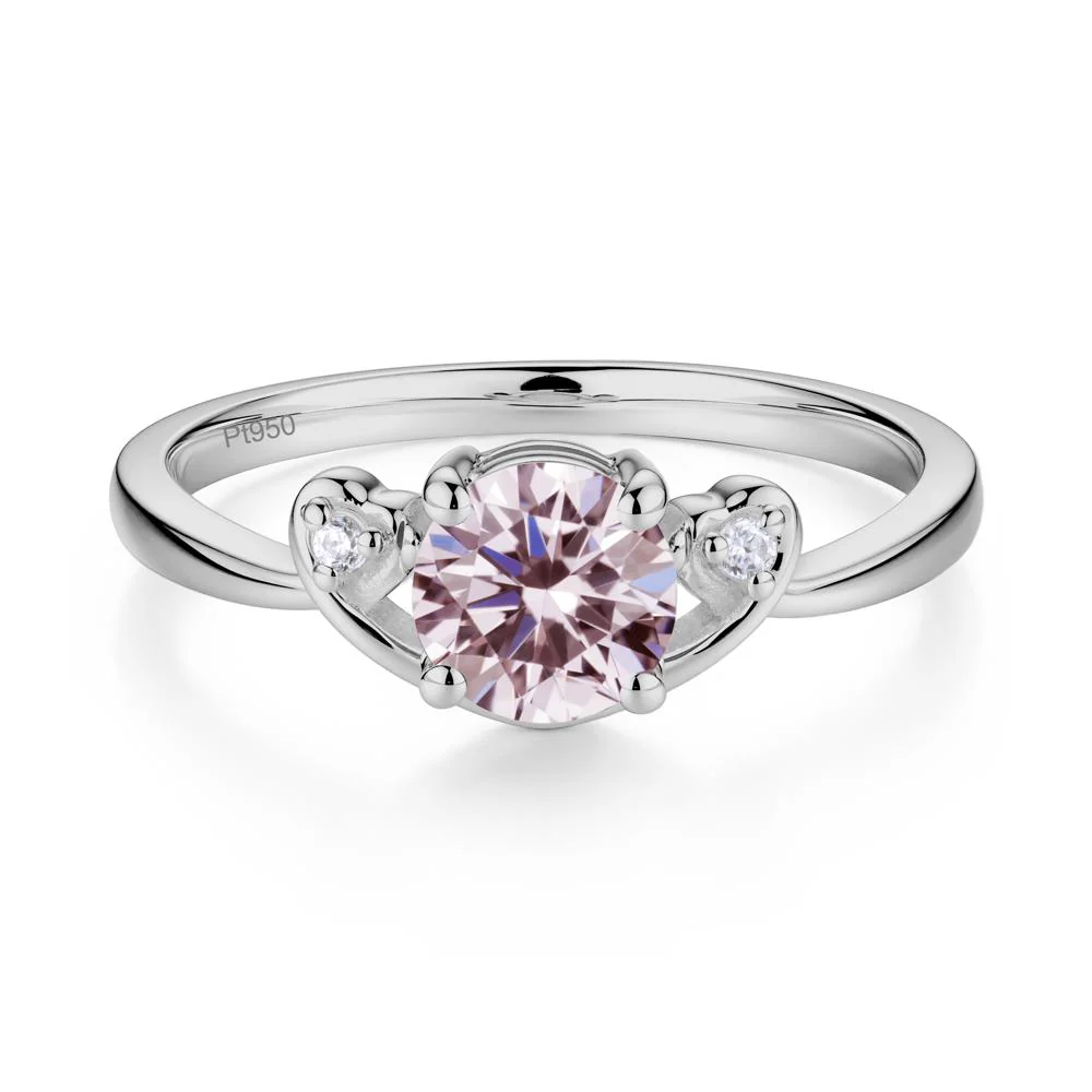 Twist Band Pink Cubic Zirconia Promise Ring - Image 6