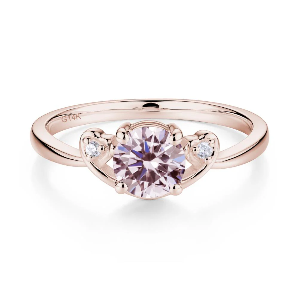 Twist Band Pink Cubic Zirconia Promise Ring - Image 8