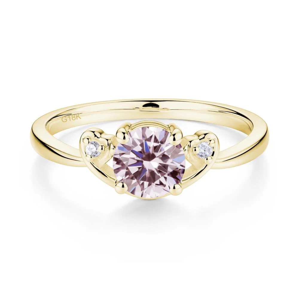 Twist Band Pink Cubic Zirconia Promise Ring - Image 9