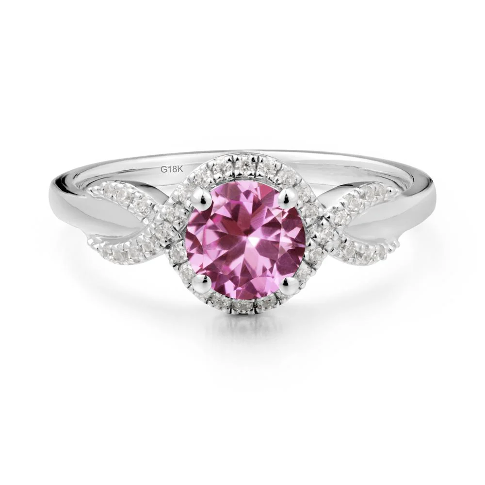 Twist Band Pink Sapphire Engagement Ring - Image 3