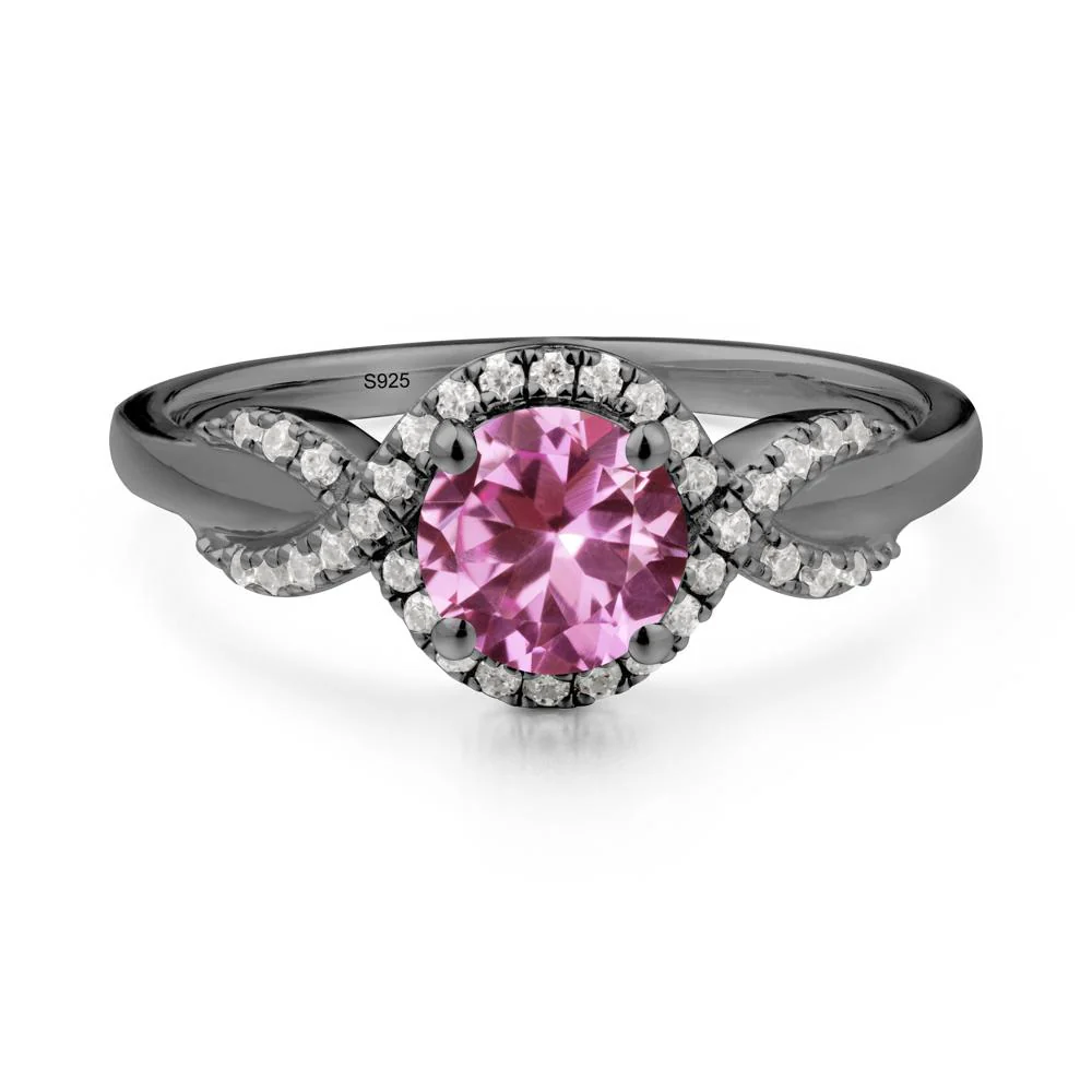 Twist Band Pink Sapphire Engagement Ring - Image 7