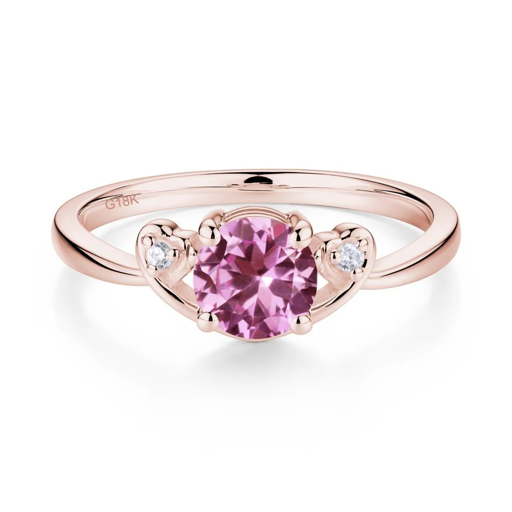 Twist Band Pink Sapphire Promise Ring - Image 6