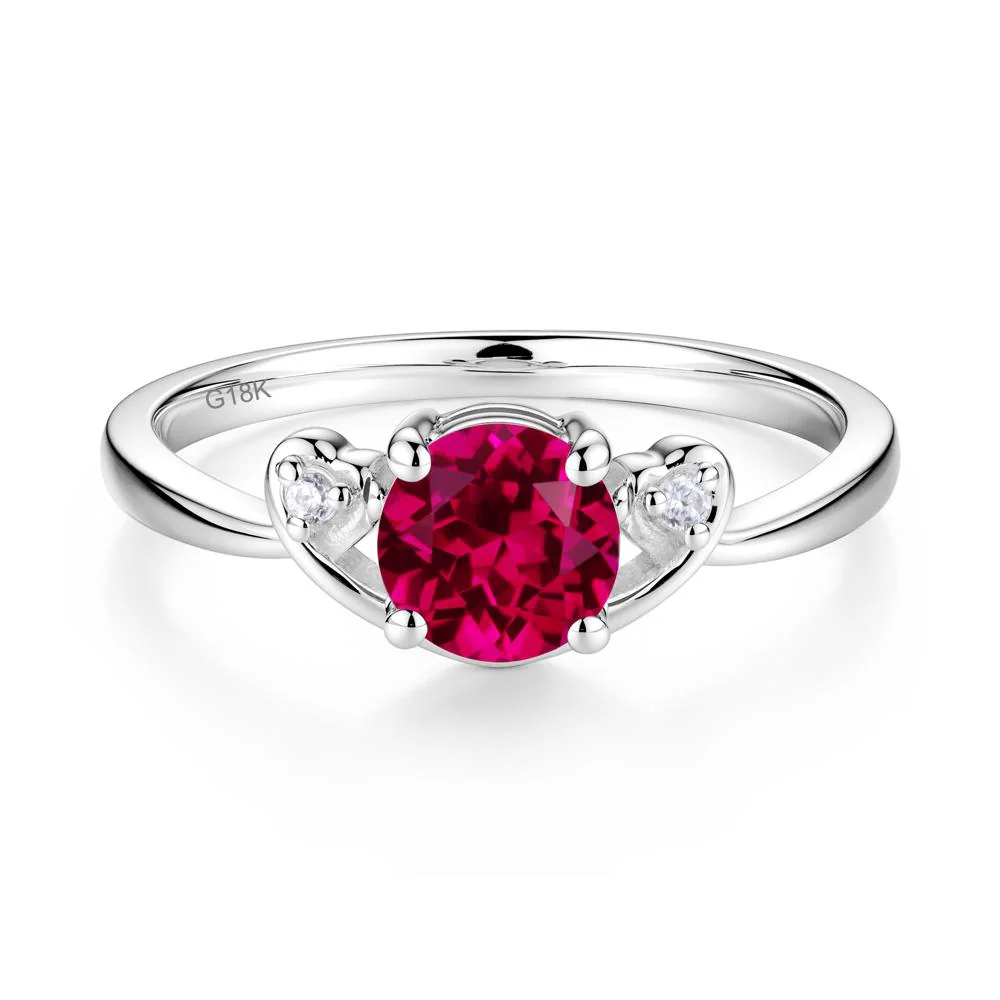 Twist Band Ruby Promise Ring - Image 3