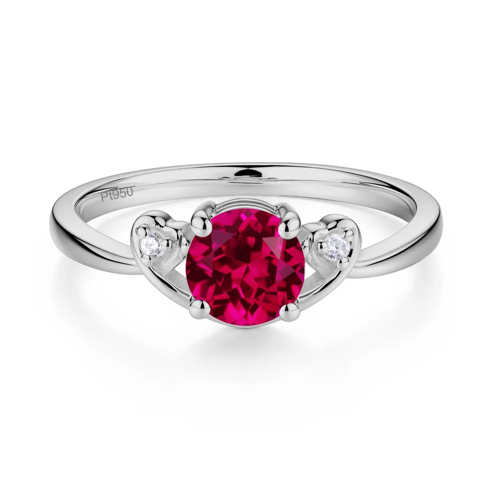 Twist Band Ruby Promise Ring - Image 4